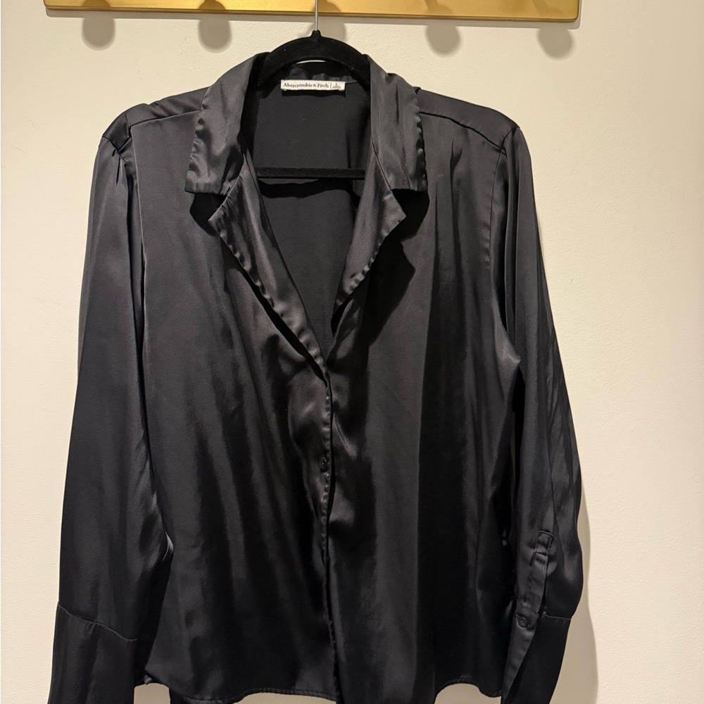 Abercrombie & Fitch Charcoal Satin Shirt
